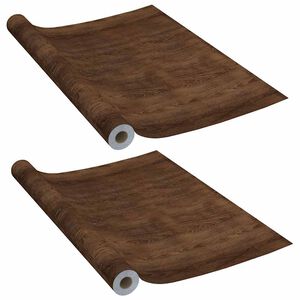 vidaXL Deurfolies zelfklevend 2 st 210x90 cm PVC donkereikenkleurig
