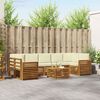 vidaXL Sofa-Sets 8 pcs Natuurlijk en Cr&egrave;me Massief Acaciahout
