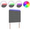 vidaXL LED Hoofdbord met LED-striplichten Donkergrijs 80 cm Polyester