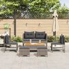 vidaXL Tuin Sofa Set 6 pcs grijs en donkergrijs poly rattan