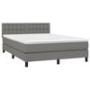 vidaXL Boxspring met matras stof donkergrijs 140x190 cm