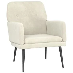 vidaXL Fauteuil 62x79x79 cm fluweel cr&egrave;mekleurig