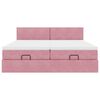 vidaXL Ottoman bed met matrassen en LED's 160x200cm fluweel roze