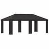 vidaXL Tuinprieel 6 x 3 m Antracietkleurig Polyester en staal 190 gsm