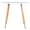 vidaXL Eettafel 90x73,5 cm MDF wit en eikenkleurig