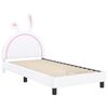 vidaXL Bedframe voor kinderen met hoofdbord Wit 90 x 200 cm PU