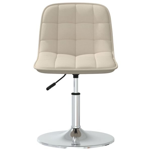 vidaXL Eetkamerstoelen 4 st draaibaar stof cr&egrave;mekleurig