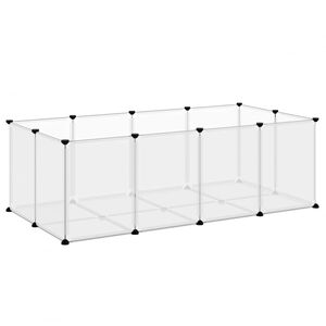 vidaXL Dierenhok klein 144x74x46,5 cm polypropeen en staal transparant
