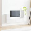 vidaXL Tv-meubelset Wandgemonteerd 3 pcs Hoogglans wit Bewerkt hout