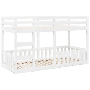 vidaXL Stapelbed massief grenenhout wit 80x200 cm
