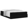 vidaXL Bedframe met matras met matras 2 pcs Zwart Stof