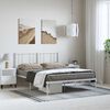 vidaXL Bedframe met hoofdbord metaal wit 135x190 cm
