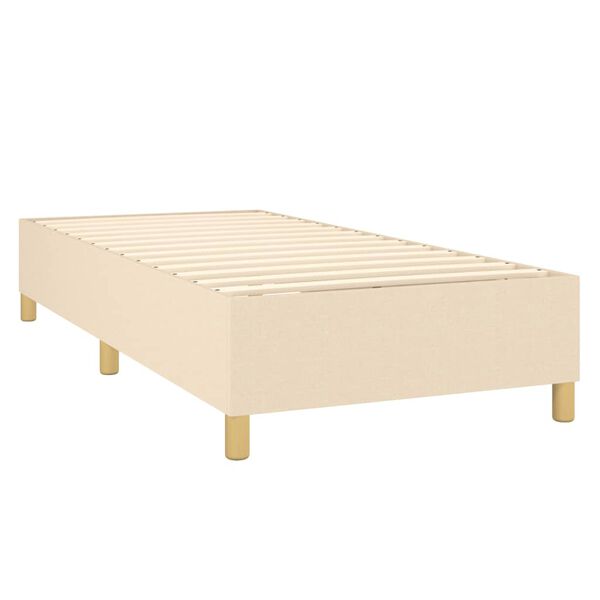 vidaXL Boxspring met matras stof cr&egrave;mekleurig 100x200 cm