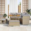 vidaXL Tuin Sofa Set met kussen met opslag 8 pcs beige en lichtgrijs