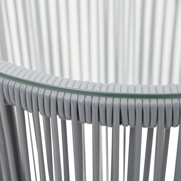 vidaXL 3-delige Bistroset met kussens PE-rattan grijs