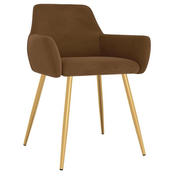 vidaXL Eetkamerstoelen 6 st fluweel bruin