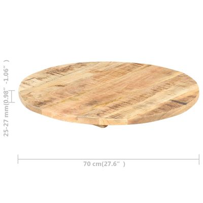 vidaXL Tafelblad Ø70x(2,5-2,7) cm massief mangohout