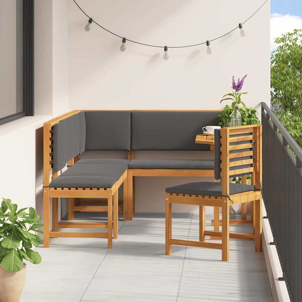 vidaXL Tuin Bistro Set 6 pcs Bruin Massief acaciahout