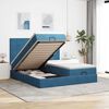 vidaXL Ottoman bed met matrassen 200x200cm fluweel donkerblauw