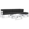 vidaXL 4-delige Loungeset pallet met kussens wit ge&iuml;mpregneerd hout