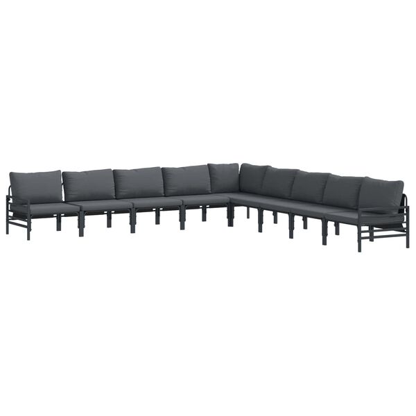 vidaXL Tuin Sofa Set Antraciet Staal