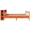 vidaXL Bed met boekenkast zonder matras grenenhout wasbruin 200x200 cm