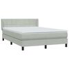 vidaXL Boxspring met matras fluweel lichtgrijs 140x210 cm