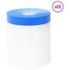 vidaXL Maskerende film met tape 12 st Transparant en Blauw