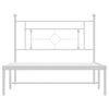 vidaXL Bedframe met hoofdbord metaal wit 107x203 cm