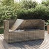vidaXL Tuinbank 2-zits met kussens poly rattan grijs