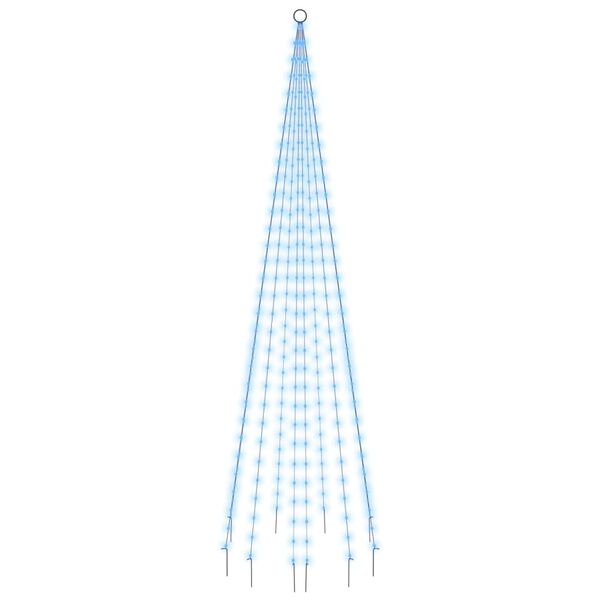vidaXL Vlaggenmast kerstboom 310 LED's blauw 300 cm