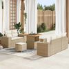 vidaXL Tuin Sofa Set met kussen 8 pcs Beige en Cr&egrave;me Poly Rattan