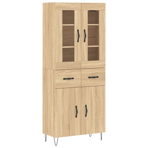 vidaXL Hoge kast 69,5x34x180 cm bewerkt hout sonoma eikenkleurig
