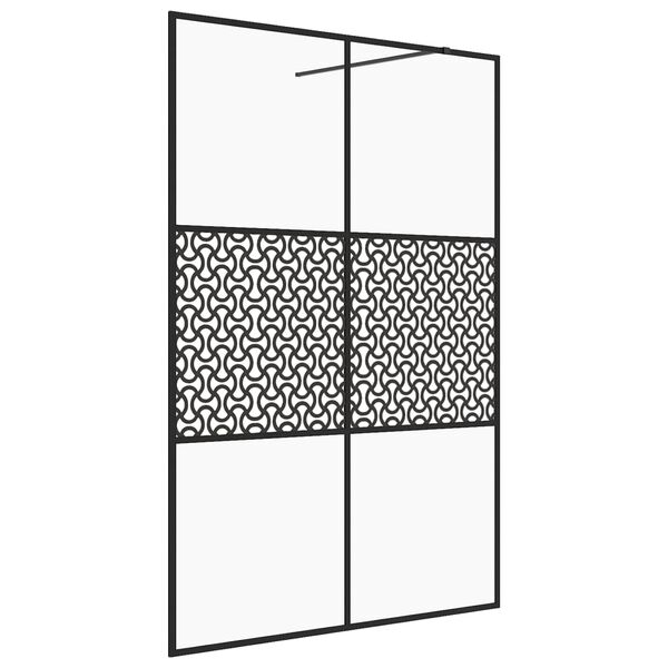 vidaXL Inloopdouchewand 140x195 cm ESG-glas transparant en zwart