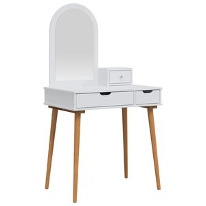 vidaXL Toilettafel Set FAUSKE 3 st Wit 76 x 50 x 143 cm