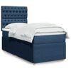 vidaXL Boxspring met matras stof blauw 90x200 cm