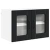 vidaXL Wandglas cabinet PORTO Zwart 60 x 31 x 40 cm Bewerkt hout