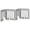 vidaXL Opvouwbaar hondenhek met standaards 4 pcs Grijs sonoma 241 cm
