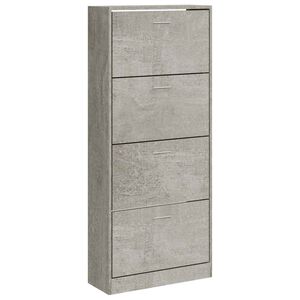 vidaXL Schoenenkast 63x24x147 cm bewerkt hout betongrijs