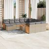 vidaXL 13-delige Loungeset met kussens poly rattan beige