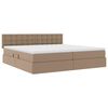 vidaXL Opslag bed met matras Cappuccino 200 x 200 cm Nep Leer