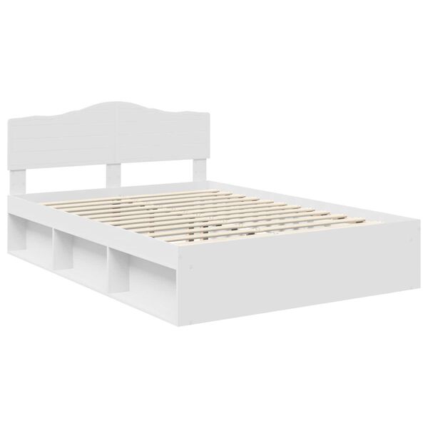 vidaXL Bedframe met hoofdeinde Wit 160 x 200 cm Massief grenenhout