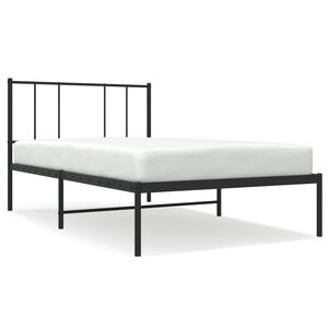 vidaXL Bedframe met hoofdbord metaal zwart 80x200 cm