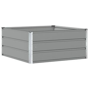 vidaXL Plantenbak Lichtgrijs 100 x 100 x 45 cm Staal