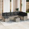 vidaXL Tuin Sofa Set met kussen 9 pcs Lichtgrijs poly rattan