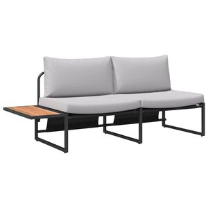 vidaXL Tuinbank met kussen Lichtgrijs 200,5 x 70 x 85,5 cm Staal