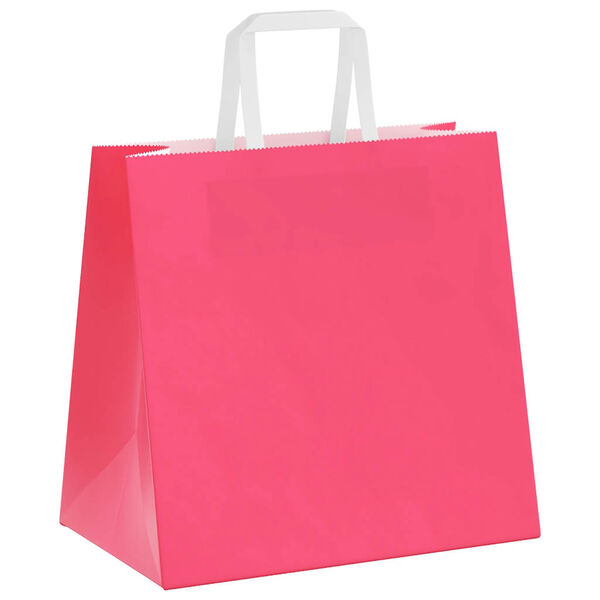vidaXL Papieren zakken 50 st met hengsels 26x17x25 cm roze