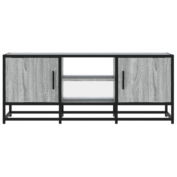 vidaXL Tv-meubel 100x35x41 cm bewerkt hout metaal grijs sonoma eiken