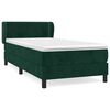 vidaXL Boxspring met matras fluweel donkergroen 90x190 cm