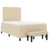 vidaXL Boxspringbed met hoofdeinde Cr&egrave;me 120 x 190 cm Stof